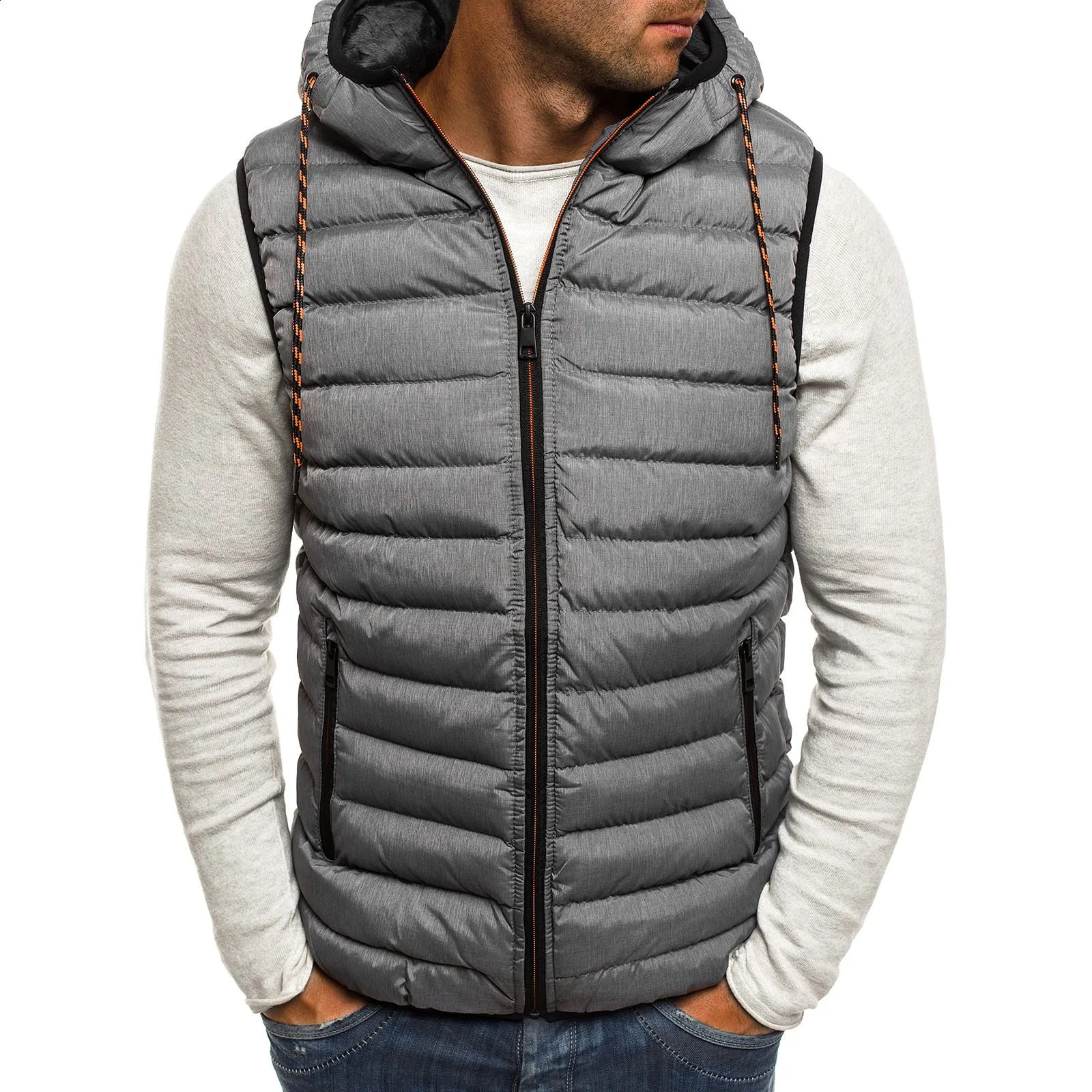 Men's Vests Autumn Winter Vest Puffer Jackets Fashion Sleeveless Slim Fit Men Cotton Down Jacket Casual Waistcoat 231109Z