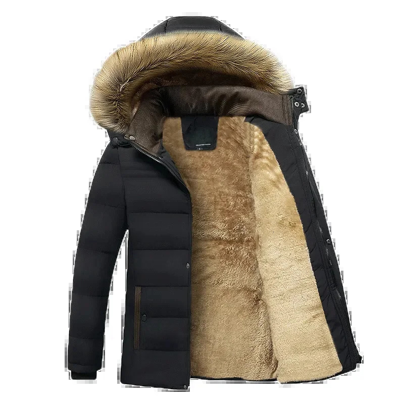Men's Jackets Winter Warm Thick Fleece Parkas Men Waterproof Hooded Fur Collar Parka Jacket Coat Autumn Fashion Casual 231110