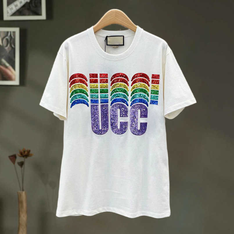 Designer summer women t shirt Shirt Korean Summer 2023 Color Sequin Letter Sleeve Top T-shirt Label, White
Designer summer women t shirt Shirt Korean Summer 2023 Color Sequin Letter Sleeve Top T-shirt Label, White