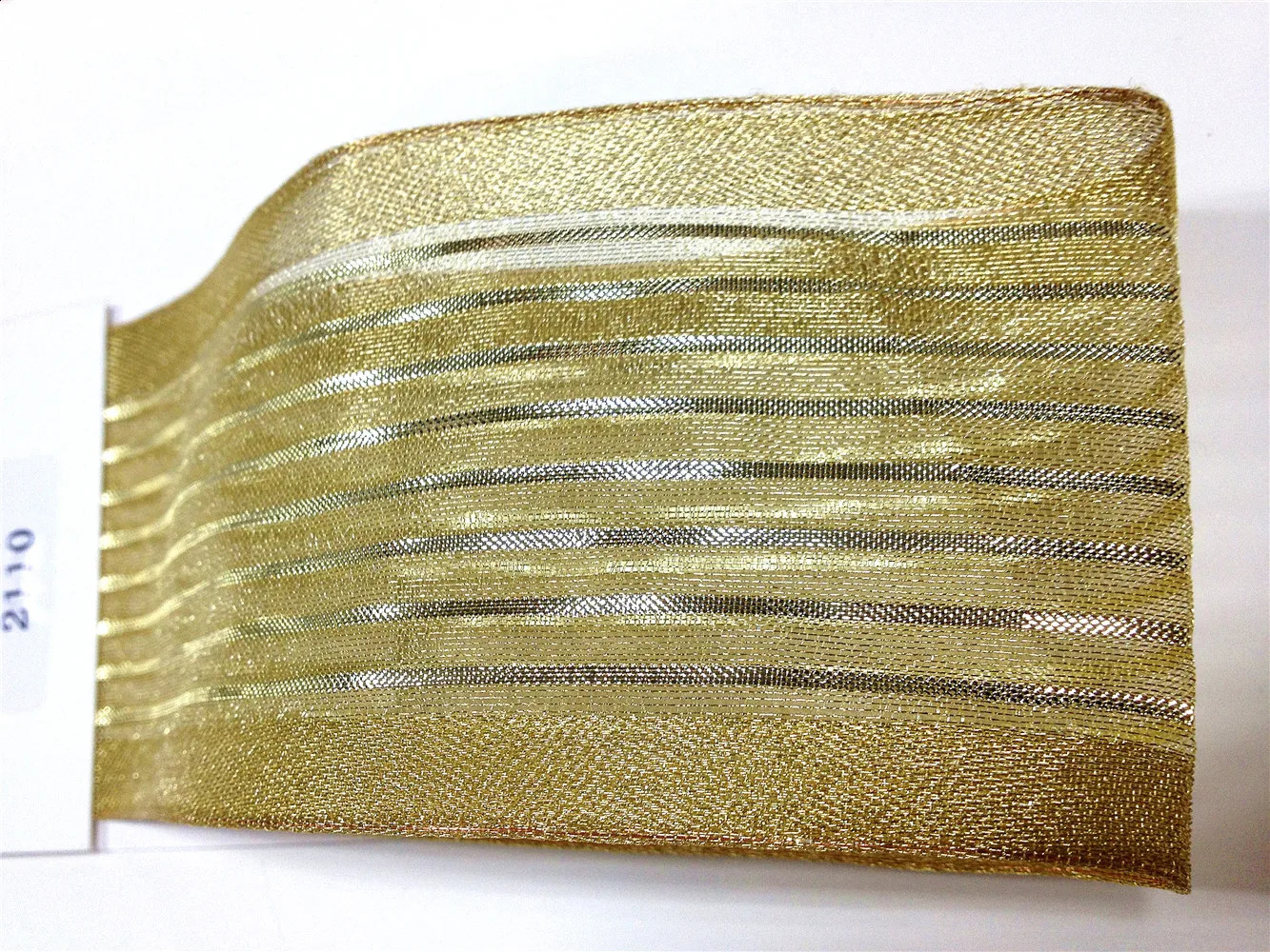 Gift Wrap 6M X 25 Yards Wired Edge Organza Striped Old Gold Ribbon for Christmas Birthday Decoration Wrapping 212" 231109