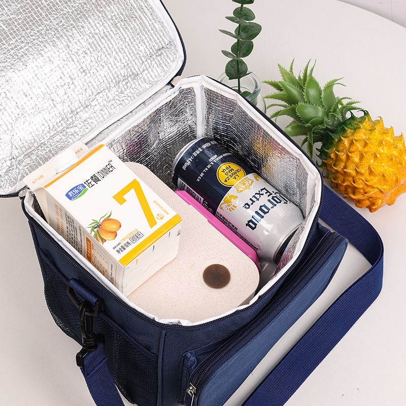 Oxford Insulated Lunch Bag Large Capacity Outdoor PEVA Thermal Picnic Box with Shoulder Strap Water Resistant Cooler Pack