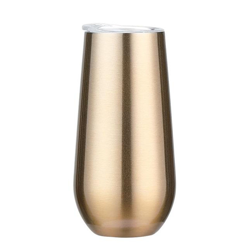 6oz egg cup Champagne wine glass Stemless Stainless Steel tumbler With Lid Mini Kids Unbreakable tumblers Vacuum Insulated Egg Cups XJY67