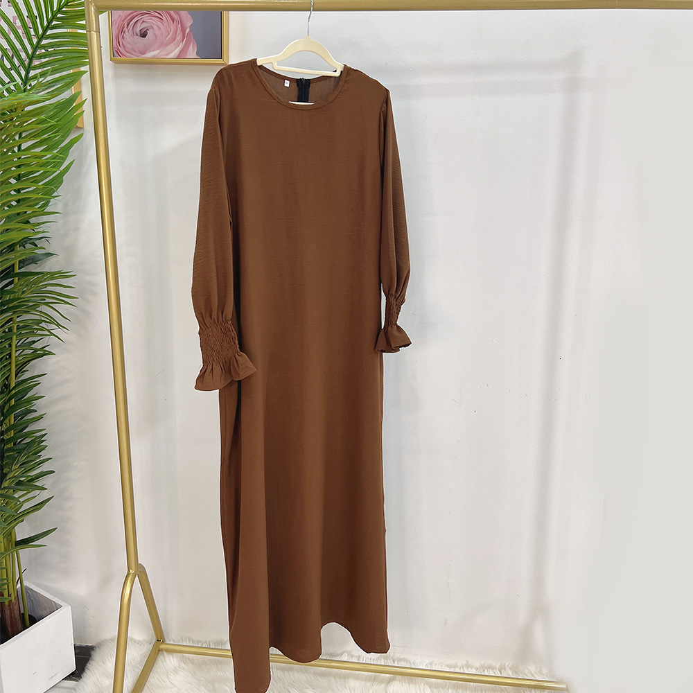 Ethnic Clothing Ramadan Eid Prayer Dress Solid Color Turkish Hijab Robe Muslim Abaya Dubai Loose Islamic Women Modest Outfits 230410