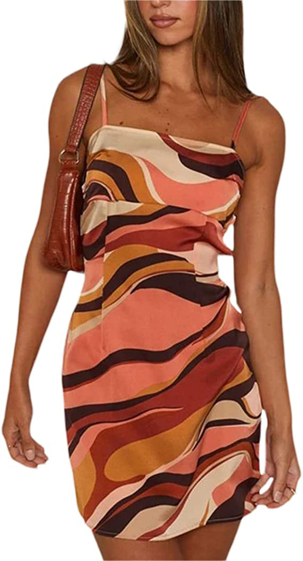 Womens Halter Tie Dye Two Pieces Sets Y2K Fashion Outfits Sleeveless Tops and Short Skirt