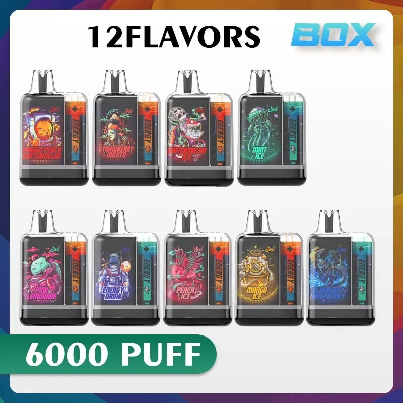 Disposable Vape Pen E Cigarette Original JEC BOX 6000 Puffs With Rechargeable 500mAh Battery Prefilled 10ml Pod Led Light Glowing Puff Kit
Disposable Vape Pen E Cigarette Original JEC BOX 6000 Puffs With Rechargeable 500mAh Battery Prefilled 10ml Pod Led Light Glowing Puff Kit