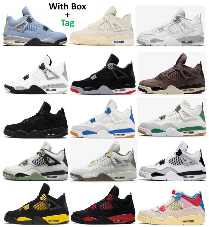 

4 AMM Violet Ore Bred Sail Pine Green Basketball Shoes Men 4s Sapphire Thunder Craft Military Black Cat University Blue Midnight Navy Fire Red White Cement Sneakers, Taupe haze