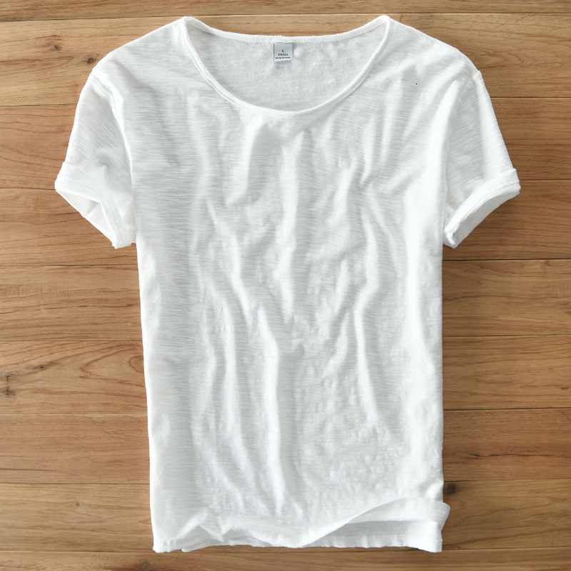 Men's T-Shirts 100% Cotton Summer Linen Men's Short Sleeve O-NECK Breathable Top and T-shirt Soft White T-shirt High Quality 213 230410