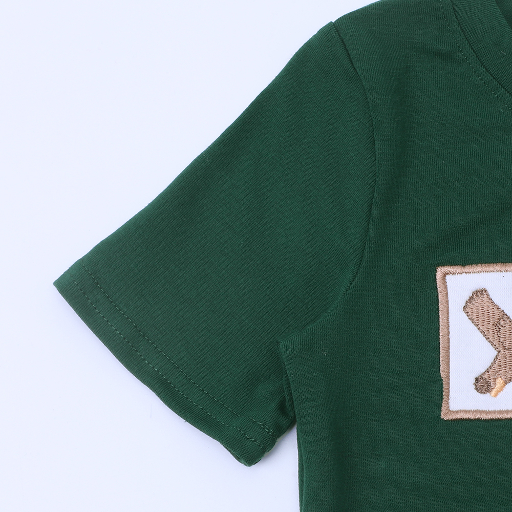 Clothing Sets Summer 2-piece baby boy set cute casual fashion cartoon bird embroidered green T-shirtshorts boutique children's clothing 230410