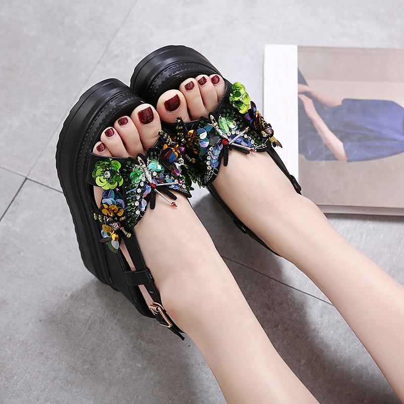 Sandals The Rhinestone Heels For Summer 2023 Women With Butterfly Flowers Platform, Black
Sandals The Rhinestone Heels For Summer 2023 Women With Butterfly Flowers Platform, Black
