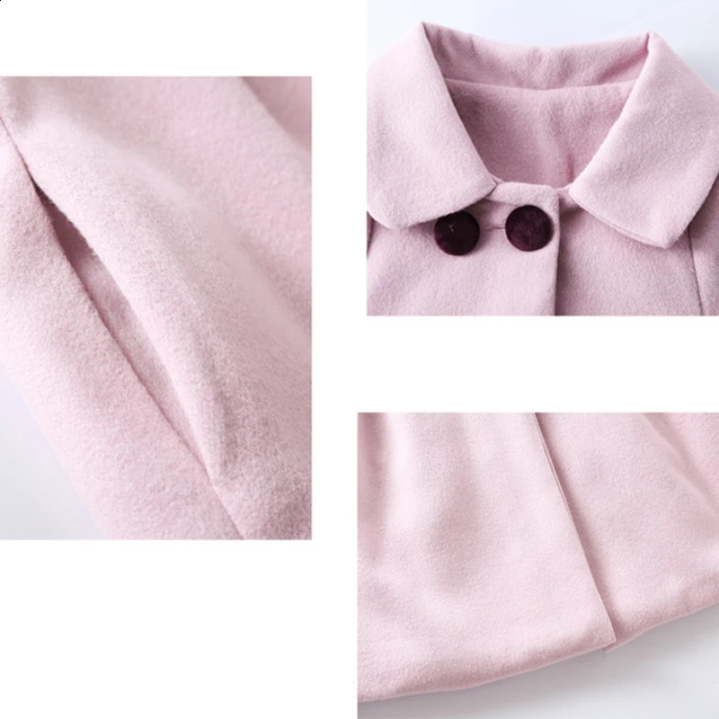 Jackets Children Jacket for Girls Winter Wool Warm Overcoat Fashion Clothes Kids Outerwear Autumn Coat 4 6 8 10 12 13 Years 231109