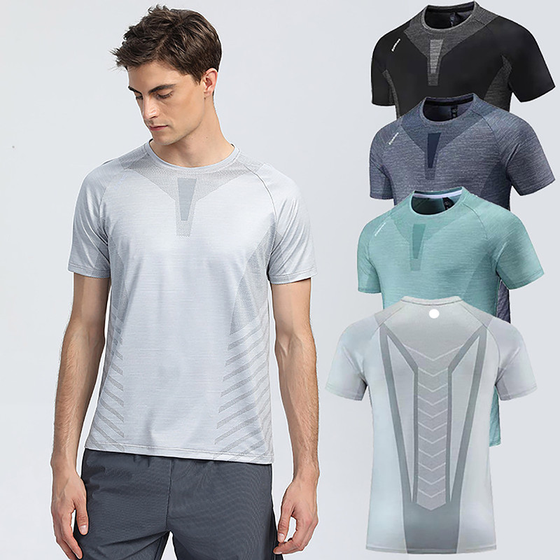 Outdoor Men's Sport T Shirt Mens Quick Dry Sweat-wicking Camo Short Top Men Wrokout Short Sleeve M-3XL R436