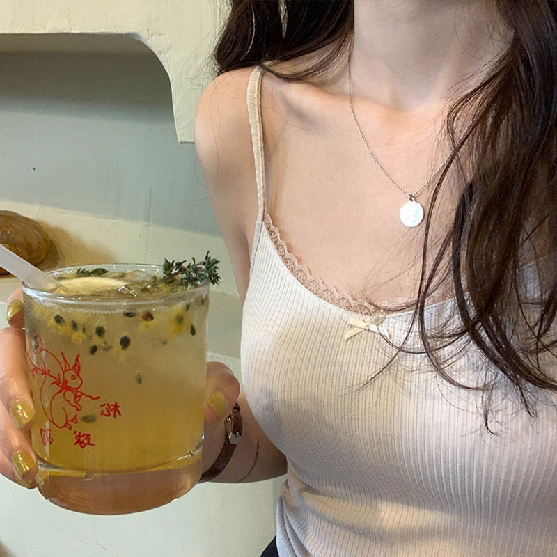 Camisoles Tanks Camisole Women's Sexy Top Summer Short Top Vintage Lace Slim Warm Joker Women's Bottom Cute Women's Print Camis 230410