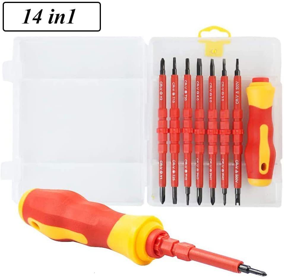 Screwdrivers 7-in-1 insulated screwdriver set electrical precision magnetic screwdriver bit kit electrical equipment maintenance tool manual tool 2304