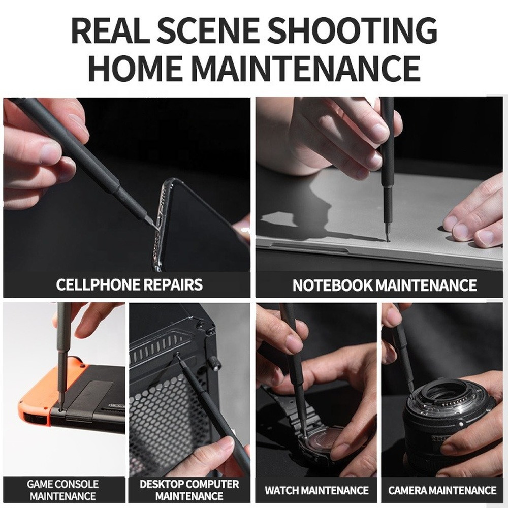 Screwdrivers Screw driver kit 24 precision magnetic drill bit DIY detachable Screw driver kit mini toolbox for smart home PC phone repair 230410