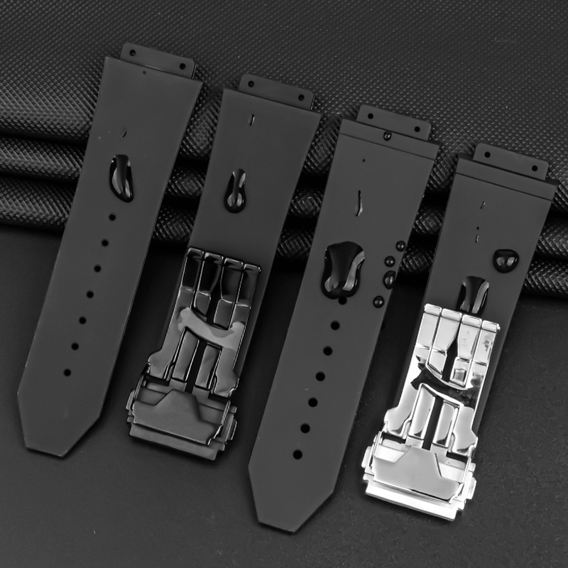 Watch Bands Big bucket silicone watch strap 26mm * 19mm 25mm * 17mm waterproof men's watch strap chain rubber watch bracelet chain 230410