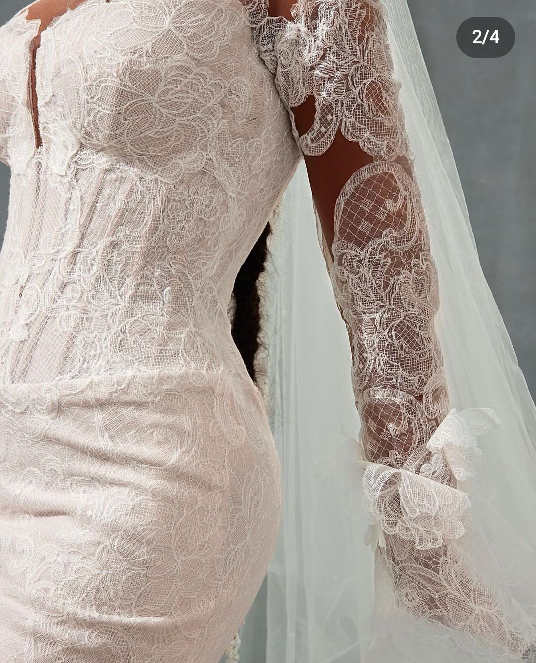 Elegant Mermaid Wedding Dresses Long Sleeves V Neck Appliques Sequins Beaded Ruffles Detachable Train 3D Lace Floor Length Bridal Gowns Custom Made ab