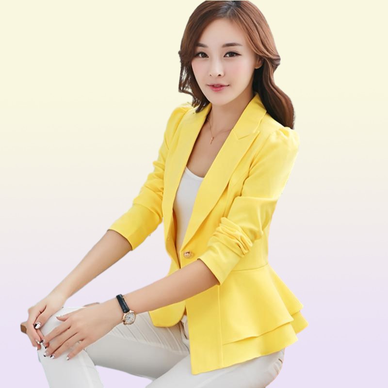 Women's Suits & Blazers Autumn Blazer Ruffle Small Suit Short Jacket Slim Temperament Female Ps Size Long-Sleeve Office Lady Tide Tops MZ22511759