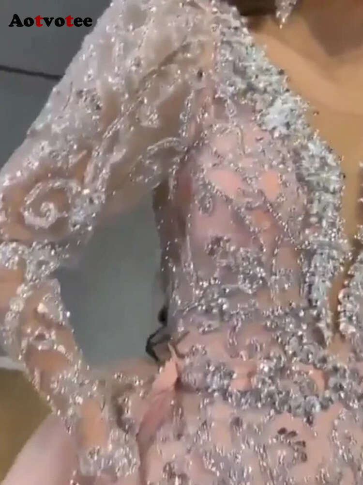 High Waisted Maxi for Women New Long Sleeve Evening Dresses Elegant V Neck Sequins Vintage Dress