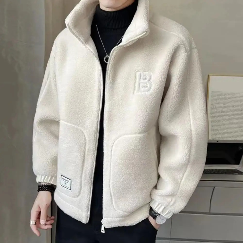 Men's Jackets Thickened Velvet Jacket for Men Cardigan Jacket Cozy Velvet-lined Men's Jacket Thickened Streetwear Style for Spring/autumn 23