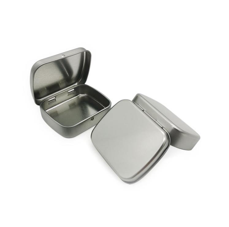 1000pcs small size hinge tin box square silver tin sealing plain tin box SN4360