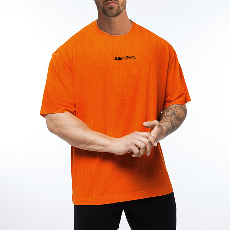 Men's T-Shirts Muscle Men's Gym Clothing Network Fitness Men's Super Large T-shirt Outdoor Hip Hop Street Clothing Loose Half Sleeve Fi