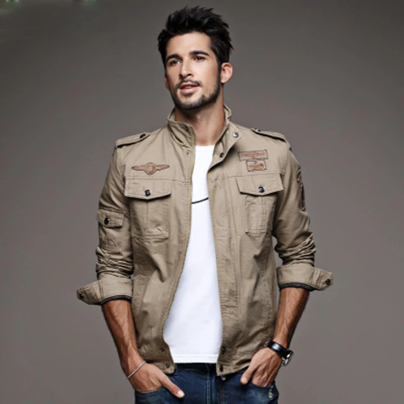 Mens Jackets Casual Army Military Jacket Men Plus Size M6XL Jaqueta masculina Air force one Spring Autumn Cargo Coat 231110