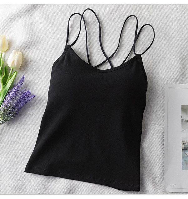 Camisoles Tanks Sexy Women's Cut Stripe Bra Full Crop Top Bralette Strap Cross Cut Blusas Strap Hanger Black Top Tank Top 230410