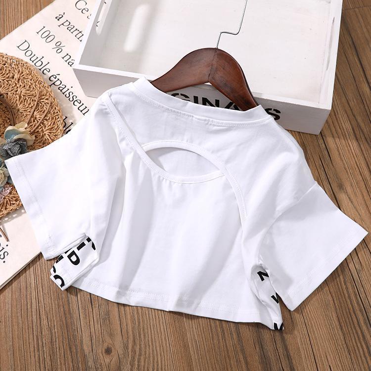 Clothing Sets Teenage Girls' Clothing Set Summer Girls' Crop Top T-shirtDenim Shorts 2 Pieces Girls' Clothing 4 6 10 12 Baby Girls'