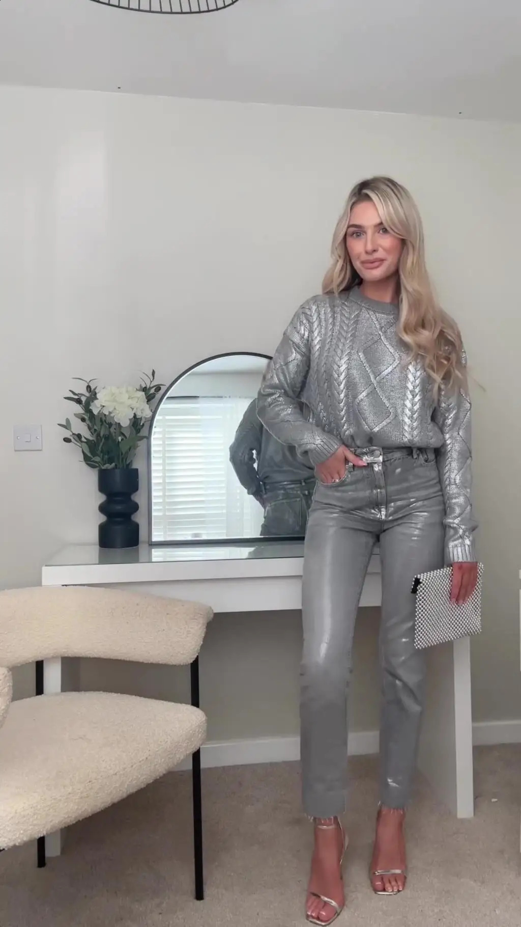 Women's Vests Women Chic Metallic Rib Trim Foil Hooded Sweater Casual Long Sleeve Drawstring Pullover Top Autumn Lady Elegant Sweatshirt 231109