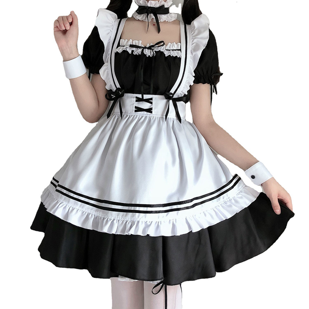 Theme Costume Black and White Apron Dress Japanese Anime Cute Lolita Maid Costumes Girls Woman Waitress Maid Outfit French Maid Cosplay Dress 230410, Burgundy
Theme Costume Black and White Apron Dress Japanese Anime Cute Lolita Maid Costumes Girls Woman Waitress Maid Outfit French Maid Cosplay Dress 230410, Burgundy