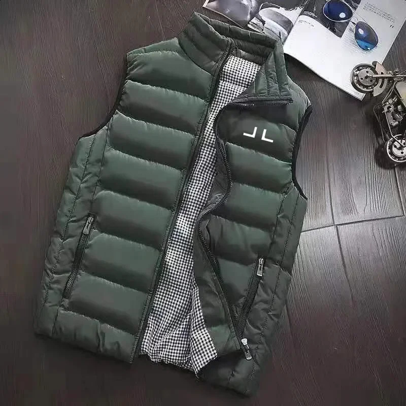 Men's Vests Embroidered Golf Down Vest Autumn Top Ultra Light Sleeveless Jacket Warm Lightweight Jackets 231109