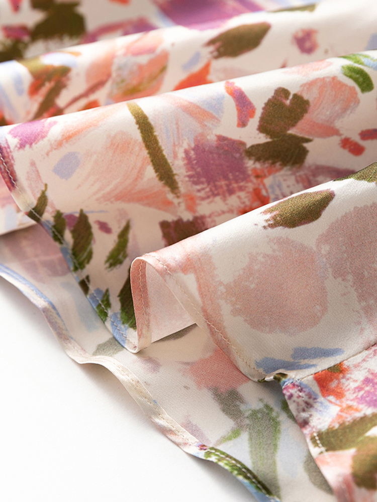 Skirts SuyaDream Mermaid Women's 93% Silk 7% Spandex Elastic High Waist Print Spring/Summer Long Fashion 230410