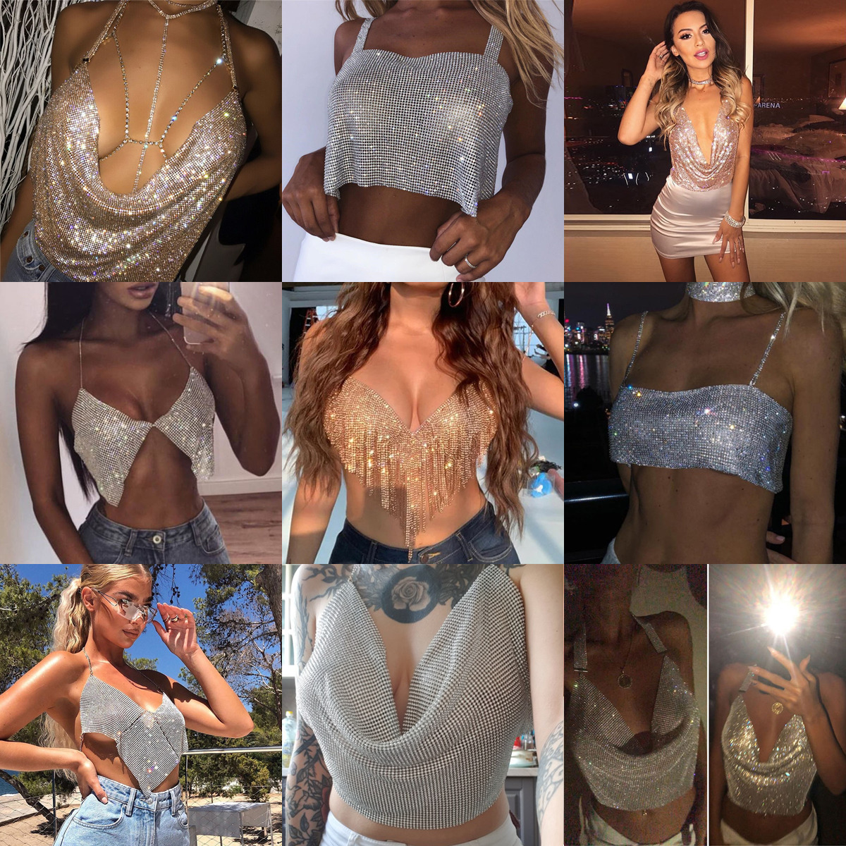 Camisoles Tank Luxury Handmade Shiny Crystal Crop Backless Top Metal Chain Full Diamonds Sequins Sexy Nightclub Festival Camis 230410, Number 47 silver
Camisoles Tank Luxury Handmade Shiny Crystal Crop Backless Top Metal Chain Full Diamonds Sequins Sexy Nightclub Festival Camis 230410, Number 47 silver