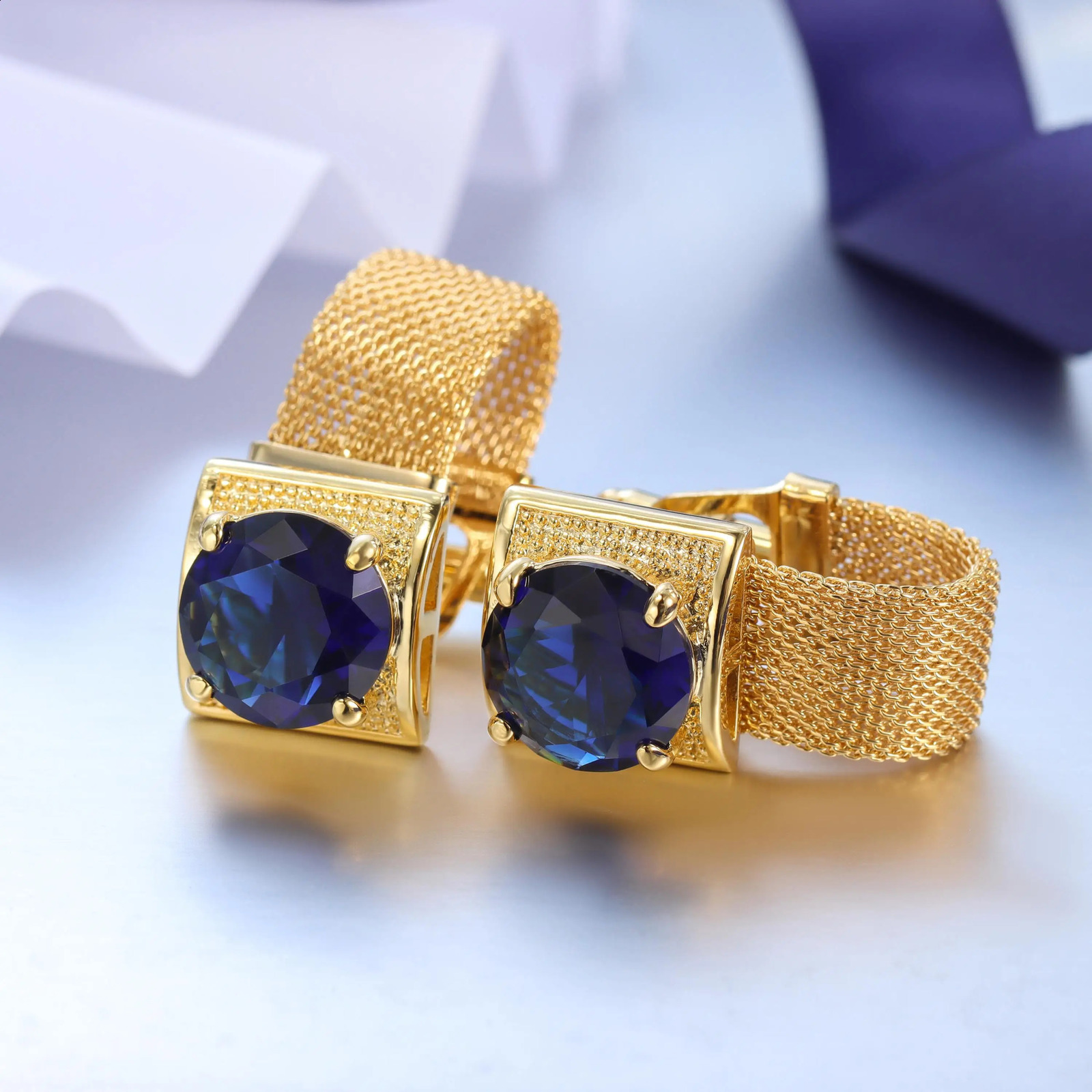 Cuff Links HAWSON Chain Stone Cufflinks for Men Cufflinks with Shiny Accessories Party Gifts Men's cufflinks Button 17mm 231109