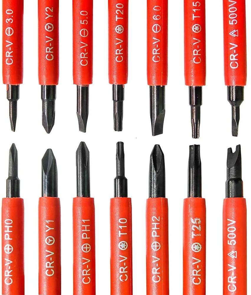Screwdrivers 7-in-1 insulated screwdriver set electrical precision magnetic screwdriver bit kit electrical equipment maintenance tool manual tool 2304