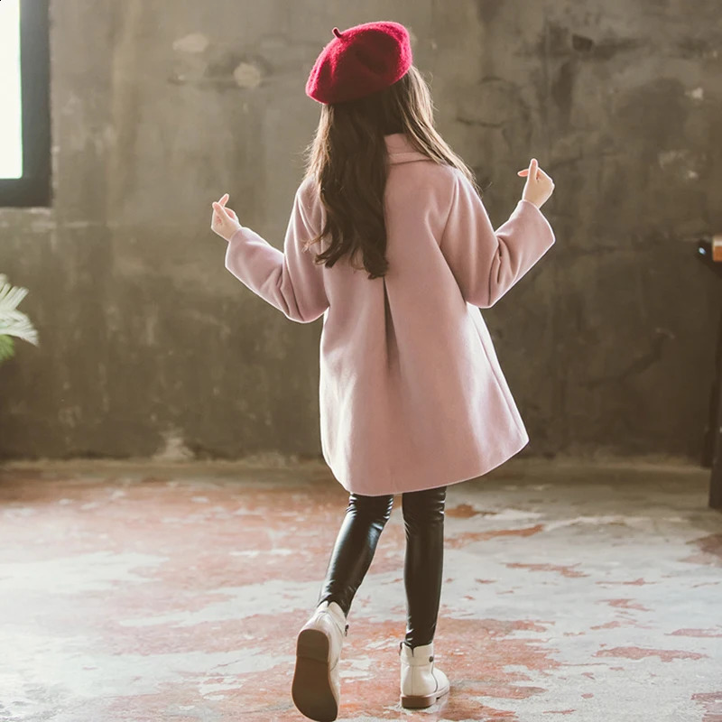 Jackets Children Jacket for Girls Winter Wool Warm Overcoat Fashion Clothes Kids Outerwear Autumn Coat 4 6 8 10 12 13 Years 231109