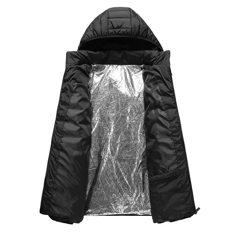Men's Down Parkas USB Heating Jackets Men Winter Warm Heated Parkas 21 Zones Electric Heated Jacket Waterproof Washable Warm Jacket Coat Plus Siz