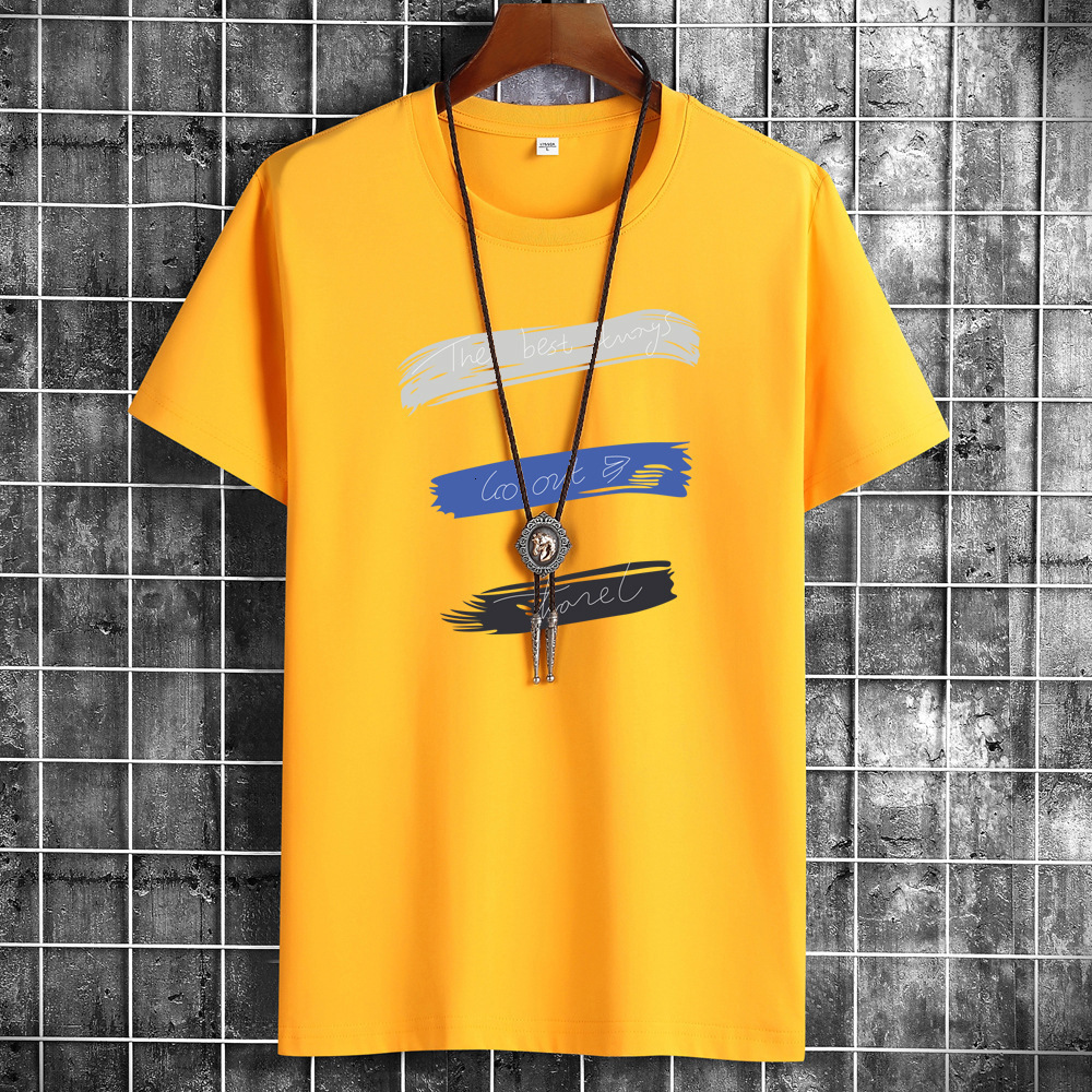 Men's T-Shirts JFUNCY Summer Men's Top Plus Size S-6XL Loose Short Sleeve Breathable Cotton Men's T-shirt Colorful Print Men's Cas