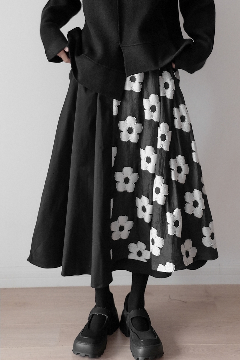 Skirts Korobov Spring Women's Skiing Vintage Elegant Hit Colorful Patches Faldas Mujer Korean Sweet A-Line Skiing 230410