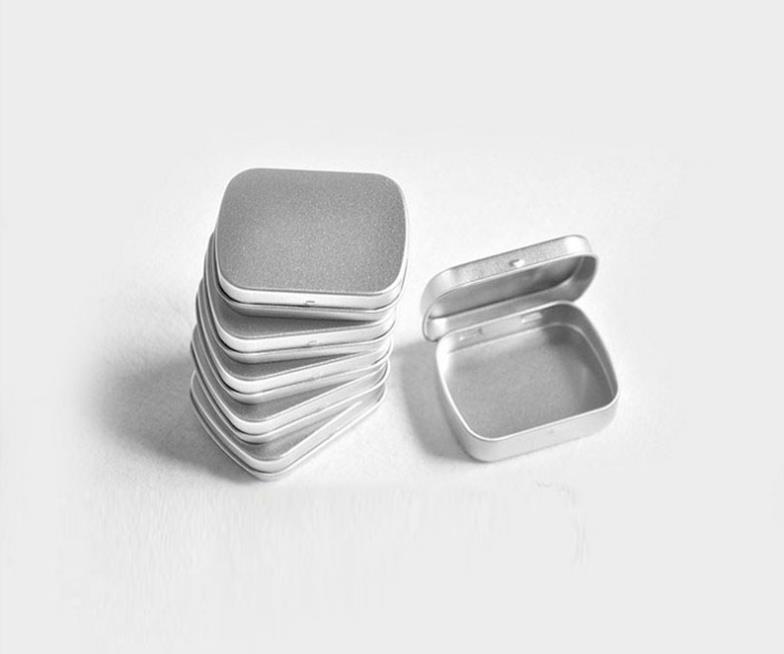 1000pcs small size hinge tin box square silver tin sealing plain tin box SN4360