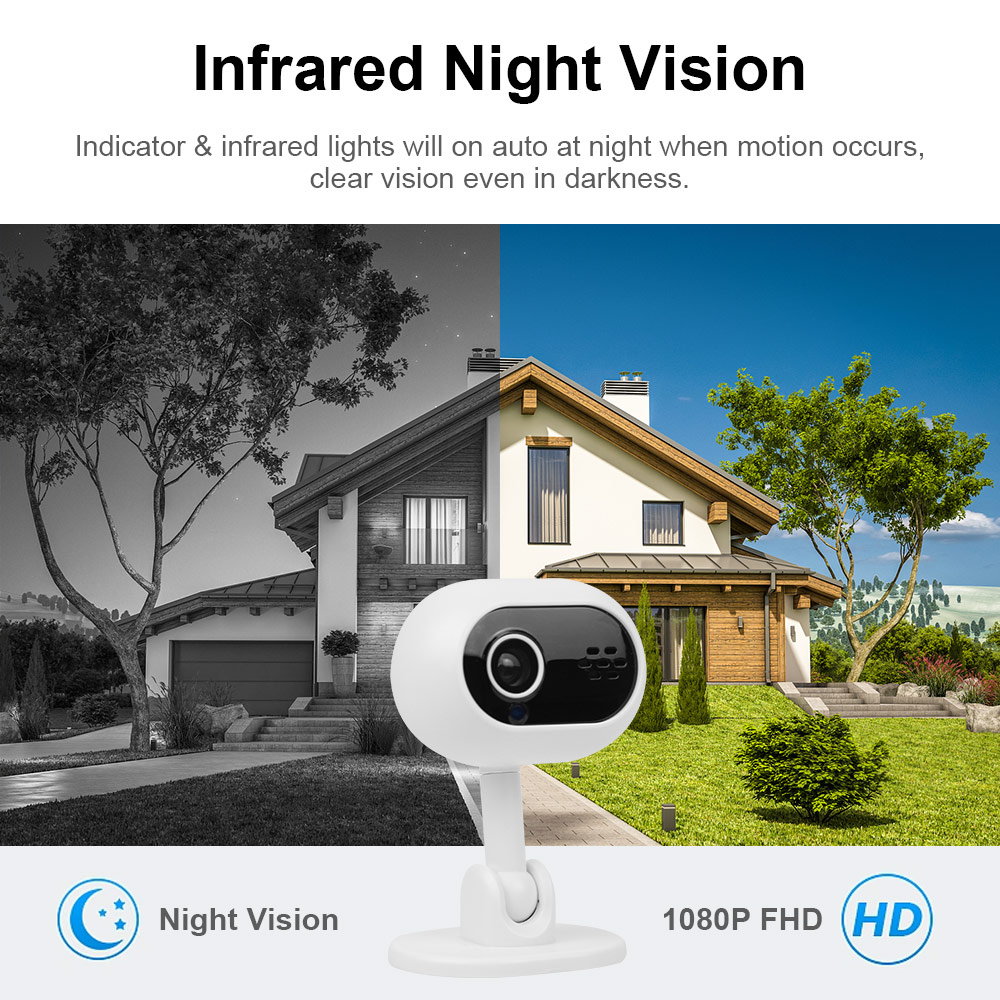 A4 WiFi Surveillance IP Camera 1080P HD Night Vision Motion Detection CCTV Camera Smart Two Way Audio Baby Monitor Home Security Cameras