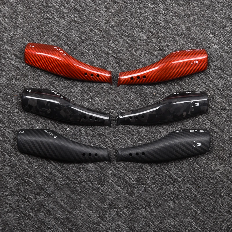 For Tesla Model 3 Y 2017- 2023 Car Turn Signal Wiper Switch Handle Embedded Cover Car Carbon Fiber Beautifying Interior Trim Accessories