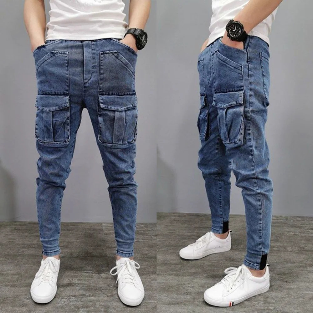 Men's Jeans Cargo Pants Men's High Street Hip-hop Personality Trendy Overalls Casual Pants Jeans Man baggy pants fitting Trousers y2k 231110