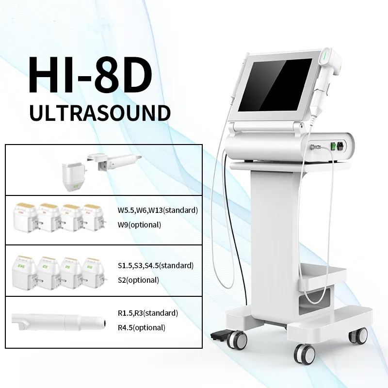 Vmax Facial Device Hi-8D Focused Ultrasound HIFU Anti Aging Face Lifting Machine Beauty Salon Wrinkle Removal Skin Rejuvenation Instrument