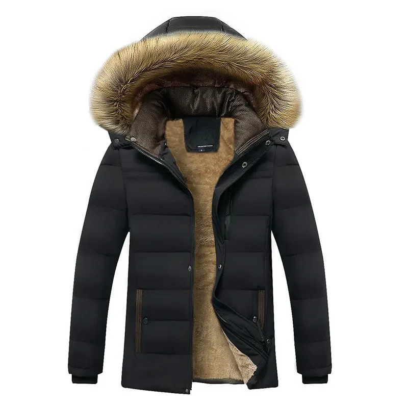 Men's Jackets Winter Warm Thick Fleece Parkas Men Waterproof Hooded Fur Collar Parka Jacket Coat Autumn Fashion Casual 231110