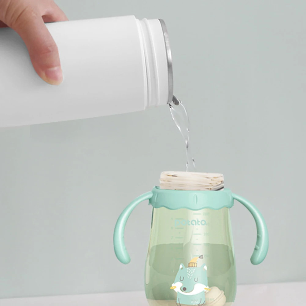 Water Bottles 400ml Electric Heater Bottle Portable Insulation 304 Stainless Steel Quick Boiling Leakproof Kettle for Home Trav 231109