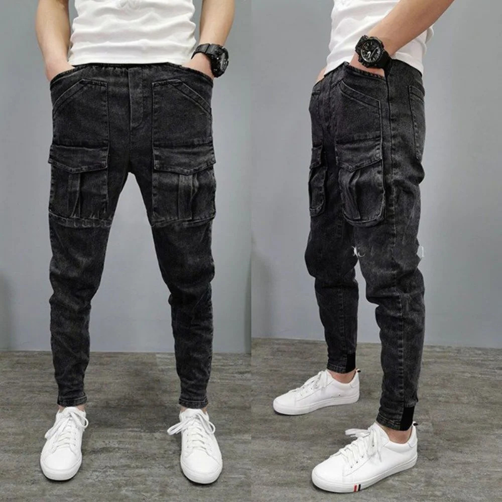 Men's Jeans Cargo Pants Men's High Street Hip-hop Personality Trendy Overalls Casual Pants Jeans Man baggy pants fitting Trousers y2k 231110