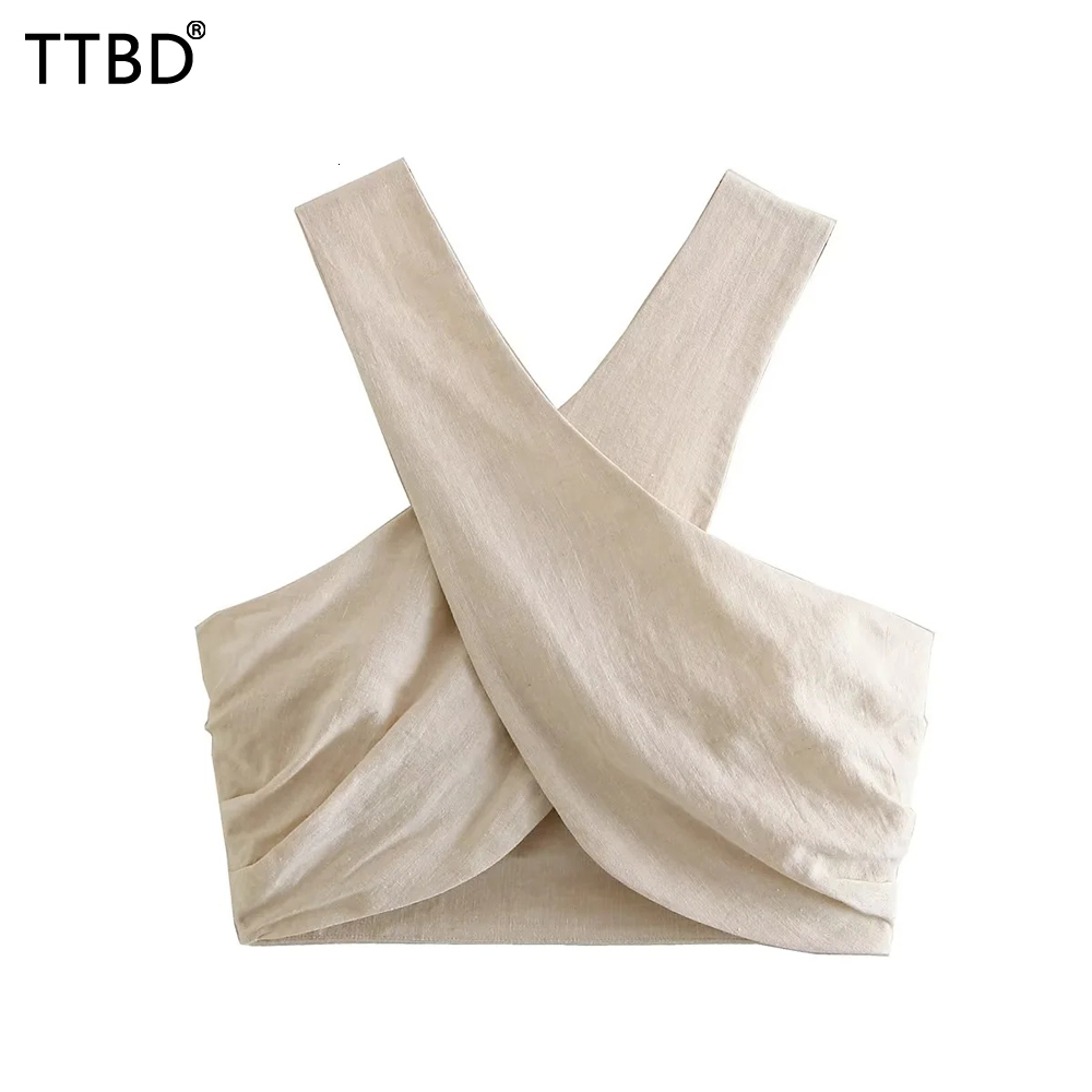 Camisoles Tanks TTBD Women Sexy Fashion Backless With Bow Tied Crop Tank Tops Vintage Crossover Halter Neck Female Camis Mujer 230410, Beige
Camisoles Tanks TTBD Women Sexy Fashion Backless With Bow Tied Crop Tank Tops Vintage Crossover Halter Neck Female Camis Mujer 230410, Beige