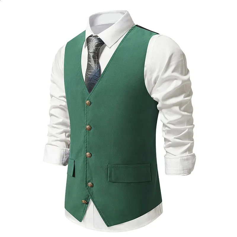 Men's Vests 2023 Fashion Slim Waistcoat Vneck Wedding Business Suit Jacket Vest Men Medieval Vintage 231109Z