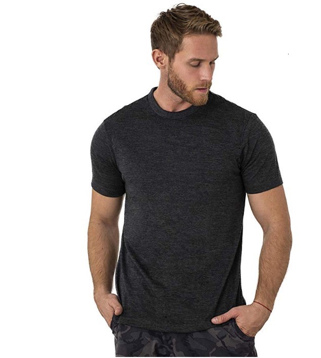 Men's T-Shirts 100% merino wool shirt Men's merino wool shirt Bottom layer merino wool shirt Soft core breathable odorless and odorless US s
